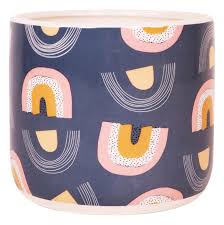 nz retro rainbow planter blue sm 12cm