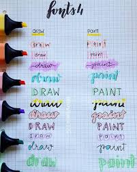 25 Different Fonts With Highlighter 4 Font Fonts Textmarker Lettering Han Fon Bullet Journal Ideas Pages Lettering Tutorial Bullet Journal Font