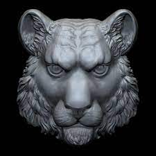 Tiger Head 3d Print Model Print Models Animal Drawings Tiger Head