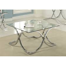 Maybe you would like to learn more about one of these? Bowery Hill Square Glass Top Coffee Table In Chrome Bh 1453326