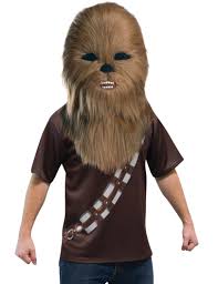 Han trägt ein weißes hemd mit. Chewbacca Maske Fur Erwachsene Star Wars Braun Gunstige Halloween Masken Bei Horrorklinik