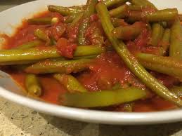 Green Beans Stewed In A Rich Tomato Sauce Photo By Annabel Ross Green Beans Jewish Food Traditional Bean Stew