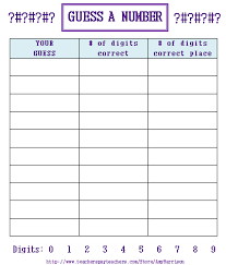 Kids move around the board with a die, name the fact they. My Math Resources Free Guess A Mystery Number Game