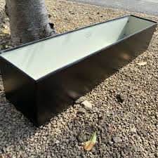 Give everyone green envy with modern planters and garden pots. Long Deep Black Metal Handmade Trough Planter With Rubber Trim Made To Order 3 4 Weeks