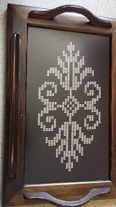 tel kirma kahve tepsisi elde nakis kanavice tel sarma zanaati