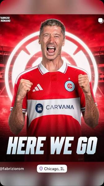 OFICIAL 🚨🚨🚨 O atacante Robert Lewandowski foi anunciado pelo Chicago Fire, da MLS.
