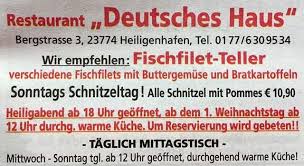 Hier sehen sie das profil des unternehmens hotel deutsches haus in heiligenhafen auf. Deutsches Haus Restaurant Heiligenhafen Restaurantbewertungen