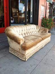 While it may initially seem like a strong statement color, it's actually quite neutral on velvet, making it easy to work with and around. Pin On Vintage Sofas
