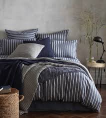 Looking very simple washed linen duvet cover? Ticking Stripe Blue Duvet Cover Brushed Cotton Secret Linen Store