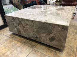 Intriguing with geometric detailing, this modern coffee table delivers on style and bold attitude. Gleaton S Metro Atlanta Auction Company Estate Sale Business Marketplace Auction Upscale Accent Chairs Patio Furniture Office Furniture From Coca Cola Item Large Modern Stone Coffee Table