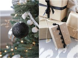 Black decorations on white trees look dramatically. Black And White Christmas Tree Decor Fix