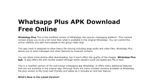 Always get free text / sms to . Whatsapp Plus Apk Download Free Online Docx Docdroid