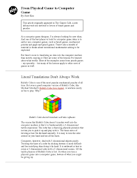 What do you do if your computer stops running? From Physical Game To Computer Game Article Cs 215 Docsity