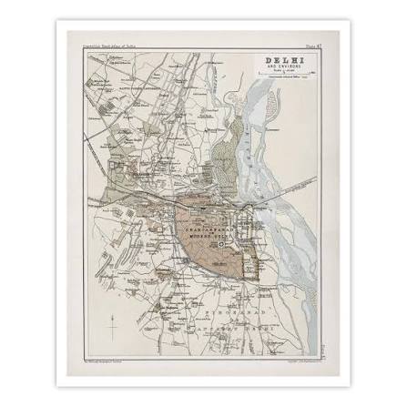 Buy Vintage Map Art Prints India | Home Artisan