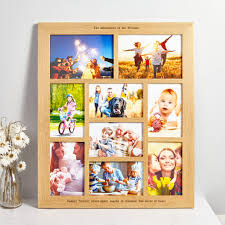 The mosaic picture frame is constructed from solid wood with a quality co… Personalised Solid Oak Multi Photo Frame By Mij Moj Design Notonthehighstreet Com