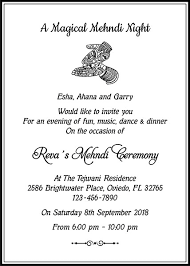 Violet and yellow simple mehendi party invitation. Mehendi Cards Wordings