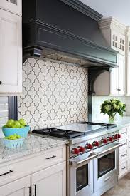 traditional kitchen backsplash and hood