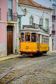 The famous lisbon tram 28 route on google map. Street Tram 28 In Alfama Lisbon Portugal Lisbon Portugal Lisbon Tram Lisbon