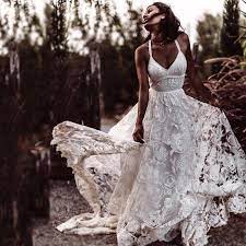 High low u neck cap sleeves modest elegant lace wedding dress. 2019 V Neckline Backless Lace Bohemian Wedding Dresses Sleeveless Sexy Open Back Crossed Straps Casual Beach Bridal Gowns Ax212 Wedding Dresses Aliexpress
