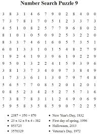 Halloween, thanksgiving, baby showers, football, and more. Free Puzzles To Print Number Search Puzzle 6