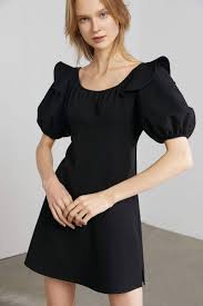 Elaine Black Puff Sleeve Dress In 2020 Puff Sleeve Dresses Mini Dress With Sleeves Mini Black Dress