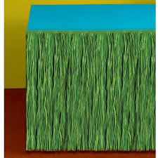 Green Grass Table Skirt Grass Table Grass Skirt Green Table Table Decorations