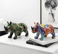 Rhinoceros Figurines - Stylish Animal Statues for Home & Office