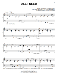 Nosso site fornece recomendações para o download de músicas que atendam aos seus hábitos diários de audição. All I Need Sheet Music Radiohead Piano Solo Radiohead Sheet Music Sheet Music Direct
