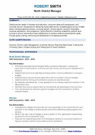 district manager resume samples