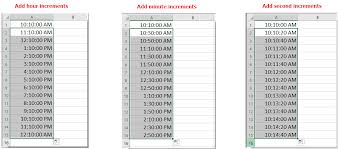 How To Add Time With Hours Minutes Seconds Increments In Excel