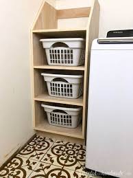 Once the space was empty, we measured to ensure that a side by side washer and dryer would fit. Stackable Laundry Basket Storage