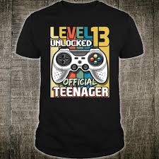 Your favorite gamer just unlocked the teen levels! Official Level 13 Unlocked Official Teenager Video Game Shirt Hoodie Tank Top And Sweater