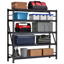 Husky Black 5 Tier Heavy Duty Welded Steel Garage Storage Shelving Unit 90 In W X 90 In H X 24 In D E In 2020 Shelving Unit Garage Shelving Garage Storage Shelves