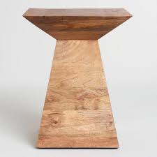 Both the old world round end table and the old world rectangular angular end table finish at 27 in height so they can be used as a pair. Wood Anton Accent Table V2 Affordable Modern Furniture Accent Table World Market Side Table