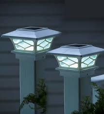Solar lights typically stay off automatically by day as they are busy converting the light into energy to be stored in the batteries. Classic Solar Post Cap Lights Set Of 2 White Plowhearth