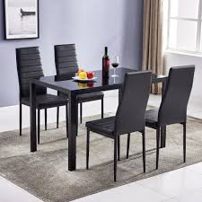 Here, we round up some of the best dining chairs you can find online, from sophisticated upholstered options to sleek, modern styles. Zimtown New Modern 5 Pcs Dining Table Set With 4 Leather Chairs Kitchen Room Furniture Walmart Com Walmart Com