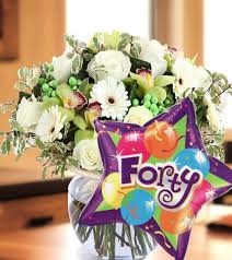 40th Birthday Flowers And Balloons 40th Birthday Flowers And Balloon Birthday Flowers Arrangements Birthday Flowers Birthday Flowers Bouquet