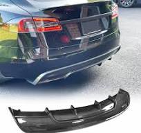 Amazon.com: Model S Carbon Fiber Rear Diffuser for Tesla Model S 2016-2019  60 60D 70 70D 85 85D 90 90D 100D Sedan Bumper Cover Lower Lip Spoiler ...