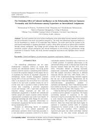 The badge and the design of the star are similar to that of the grand commander but smaller. Pdf The Mediating Effect Of Cultural Intelligence On The Relationship Between Openness Personality And Job Performance Among Expatriates On International Assignments