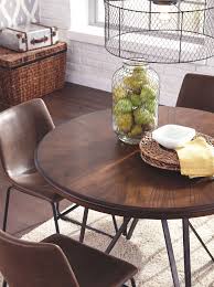 Centiar Dining Room Table Two Tone Brown In 2020 Round Dining Room Round Dining Room Table Dining Table