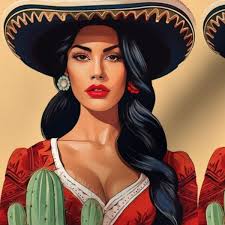 Mexican Cowgirl Ranchera Pin Up Model National Latina Day Wallpaper