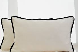 Black And White Lumbar Pillow Cover Black And White Pillow Cover Velvet Lumbar Pillow Cover White Velvet Pillow Piping Cream Velvet Pillo Black And White Pillows White Pillow Covers White Pillows