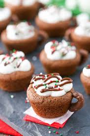 Hot Chocolate Brownie Cups Recipe Cookies Recipes Christmas Hot Chocolate Cookies Hot Chocolate Brownies
