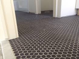 Bathroom Tile Black 1 Hex With Warm Gray Grout Tile Bathroom Bathroom Floor Tiles Flooring