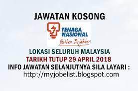 Find the latest jobs in kenya 2021. Jawatan Kosong Tenaga Nasional Berhad Tnb 29 April 2018