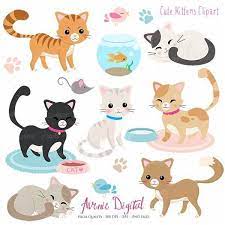 Cute Kittens Clipart Vectors Cat Clipart Cute Doodles Kittens Cutest