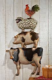 Stacked Farm Animals Country Farmhouse Metal Decor Plaque Cow Pig Sheep Rooster Farm Animals Decor Pig Decor Cow Decor
