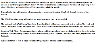 Последние твиты от abc (@abcnetwork). Abc News On Twitter Breaking Theme Parks At Walt Disney World Resort In Florida And Disneyland Paris Resort Will Close From The Morning Of March 15 Through The End Of The Month