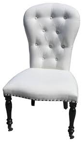 white upholstered dining room chairs
