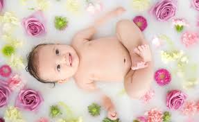 And there is no wrong way to shoot a baby fruit bath session; Newborn Baby Milk Bath Newborn Baby
